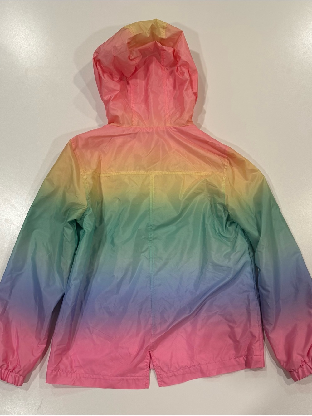Me Jane Girls Rainbow Ombre Hooded Raincoat Jacket - Picture 3 of 8